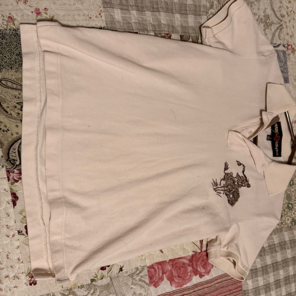Rodeo Quincy Bronc Polo Club Women's Cream Polo Shirt